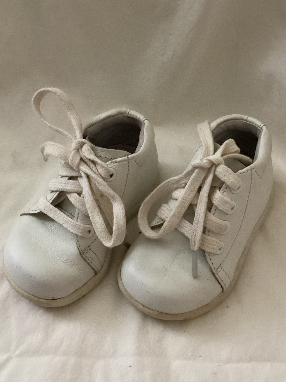 Stride Rite White Baby Walker Lace-Up Sneakers
